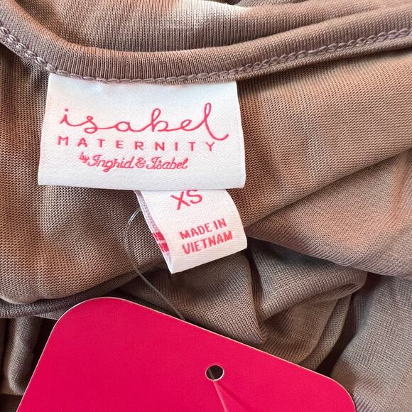 Isabel Maternity Brown Flutter Short Sleeve Modal Knit Top - Size XS - NWT - Picture 2 of 5